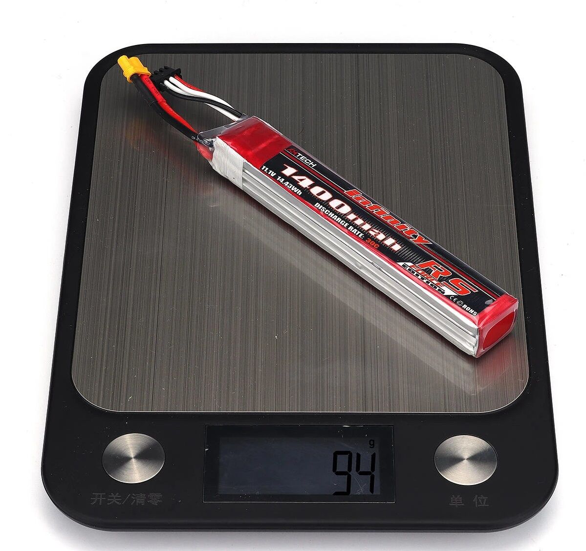 2x Batterie LiPo Airsoft 11.1V 1400mAh 30C Con Connettore Mini Tamiya (Stile Dean T)